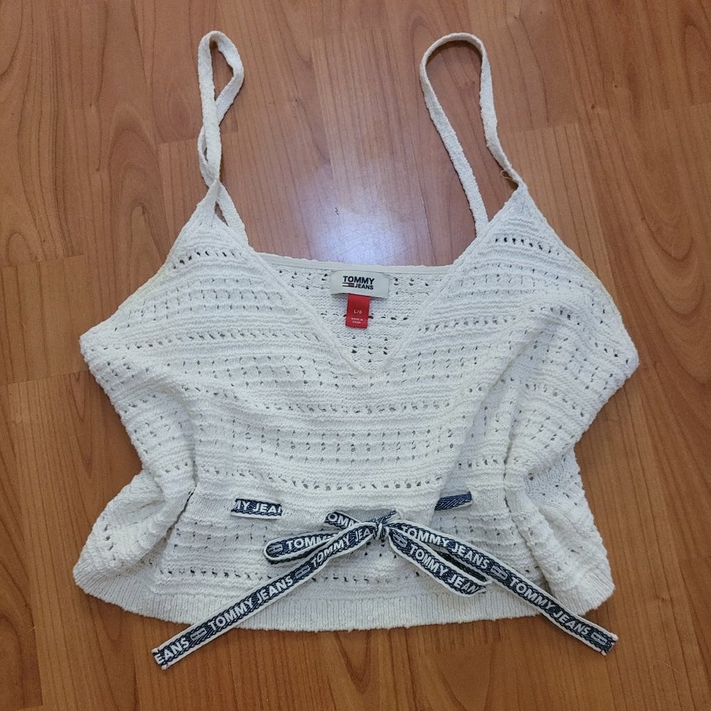 Tommy Hilfiger Crochet Cropped Tank Top